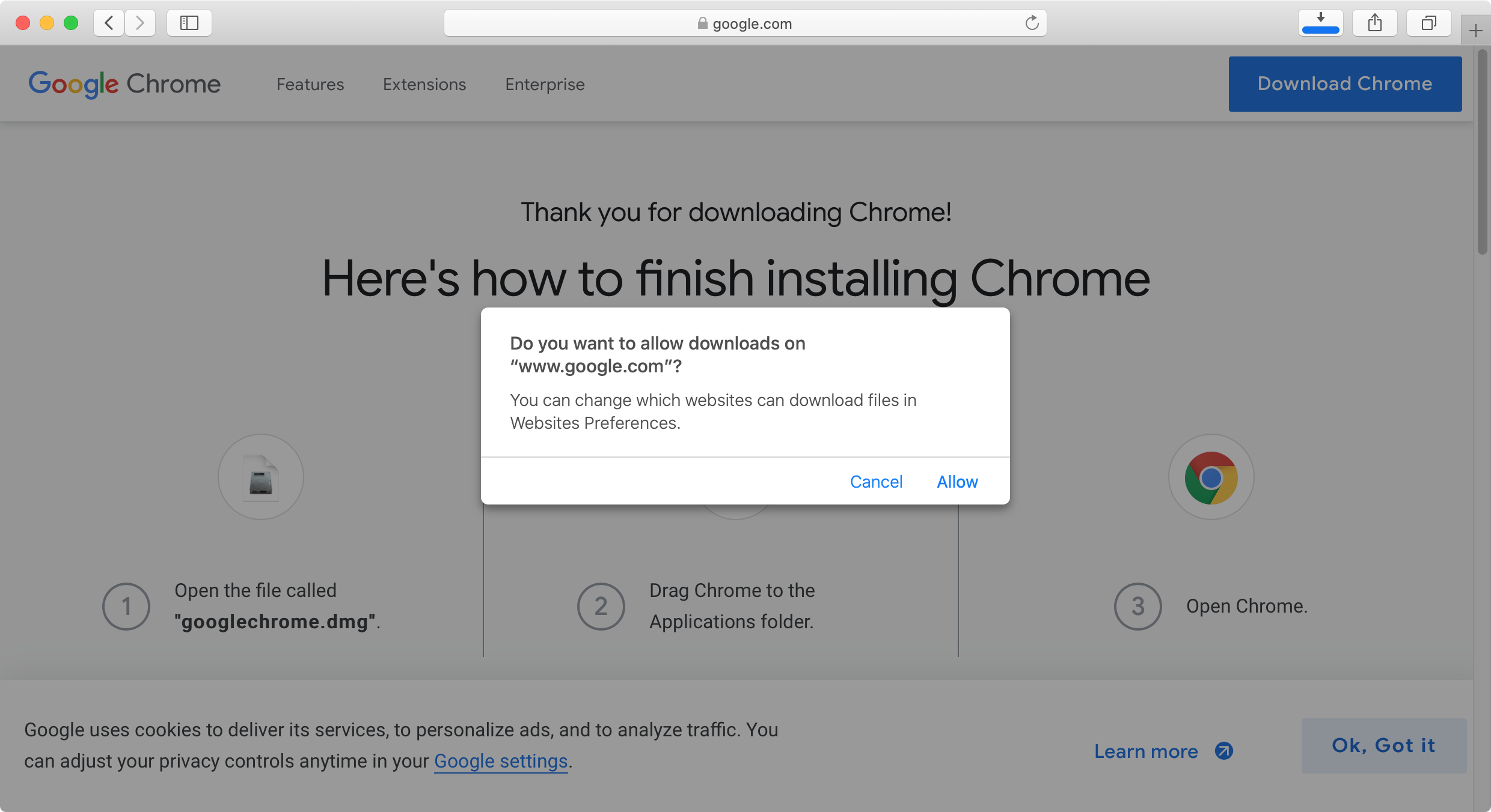 installing google chrome